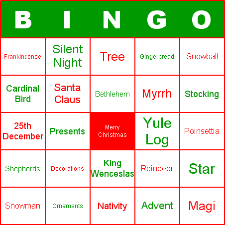 Christmas Postcards on In This Example  Christmas Bingo We Have Created Bingo Cards That Can