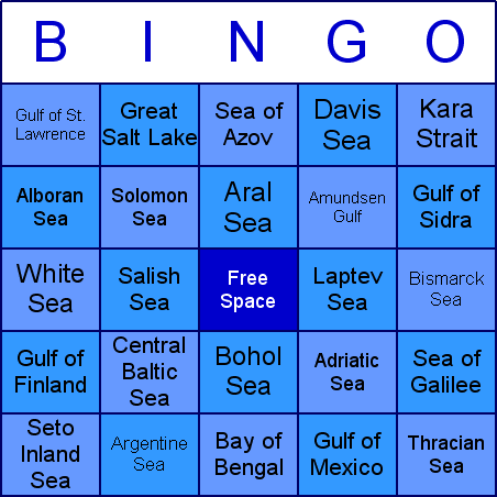 Seas Bingo Card
